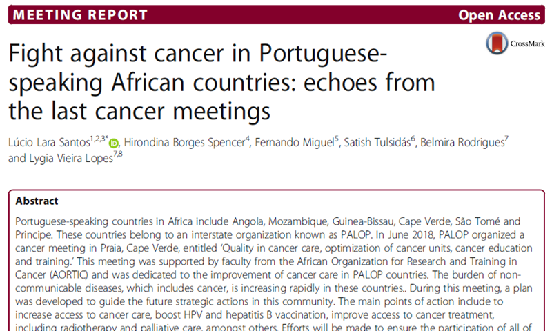 Fight against cancer in Portuguesespeaking African countries: echoes from the last cancer meetings